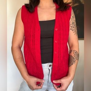 Vintage knit red vest